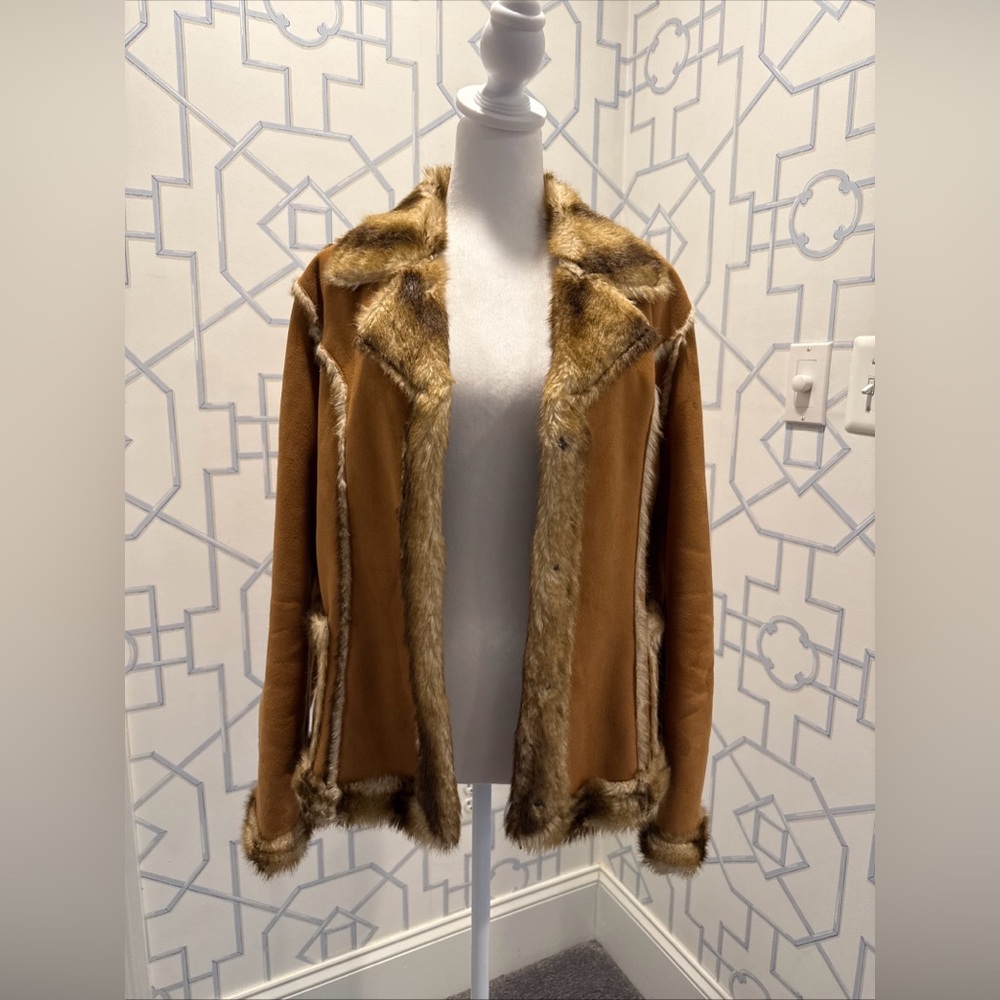 Excelled Collection Suede Shearling Jacket - Picture 2 of 12